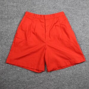 Vintage Garan Shorts Girls 14 Red High Waist Pleated Made USA Casual 80s